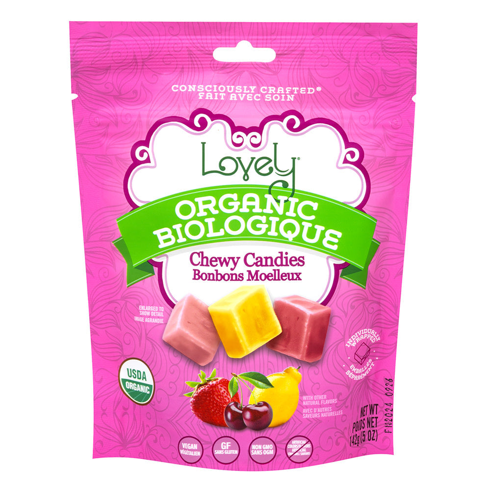 Wholesale Lovely Candy - Organic Fruit Chews - 5Oz- Bulk