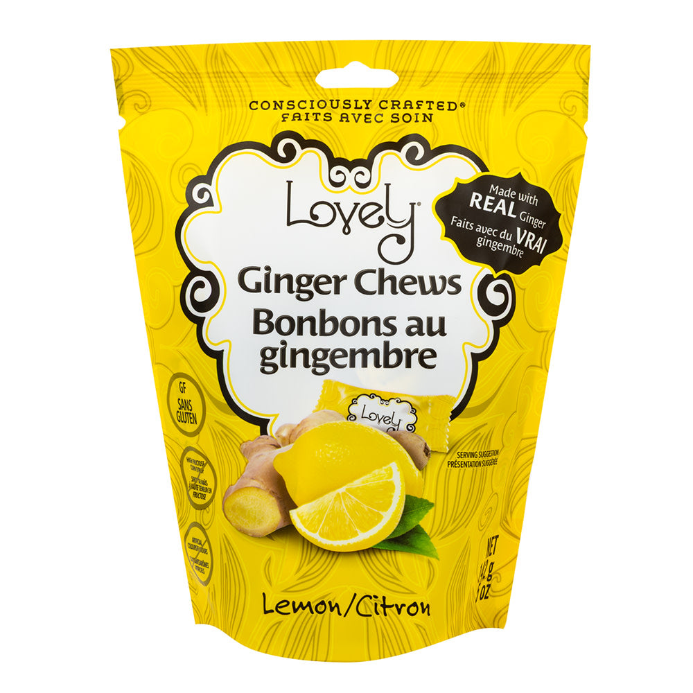 Wholesale Lovely Candy - Ginger Chews Lemon - 5Oz- Bulk