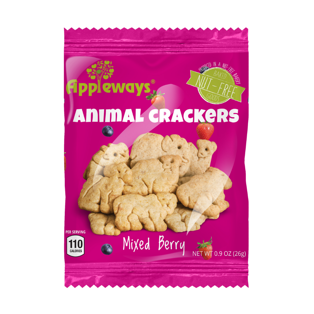 Wholesale Appleways Individually Wrapped Mixed Berry Animal Cracker | 0.9 oz- Bulk