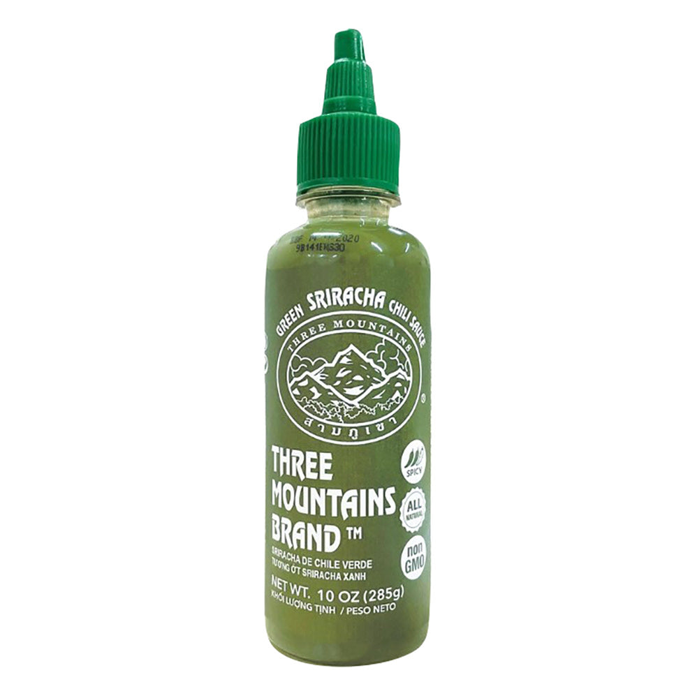 Wholesale Three Mountains Green Siracha Sauce 10 Oz Squeeze Bottle- Bulk