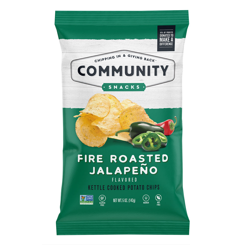 Wholesale Community Snacks Fire Roasted Jalapeno Chips 5 Oz Bag- Bulk