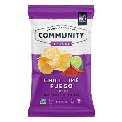 Wholesale Community Snacks Chili Lime Fuego Chips 5 Oz Bag- Bulk