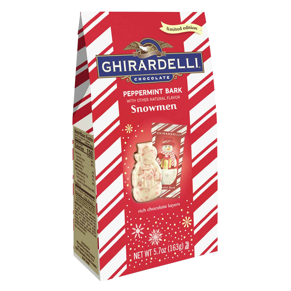 Wholesale Ghirardelli Peppermint Bark Snowmen 5.7 Oz Bag- Bulk