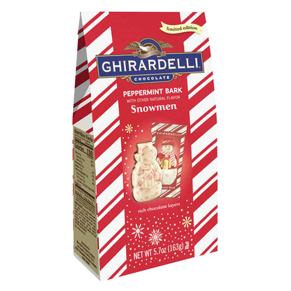 Wholesale Ghirardelli Peppermint Bark Snowmen 5.7 Oz Bag- Bulk