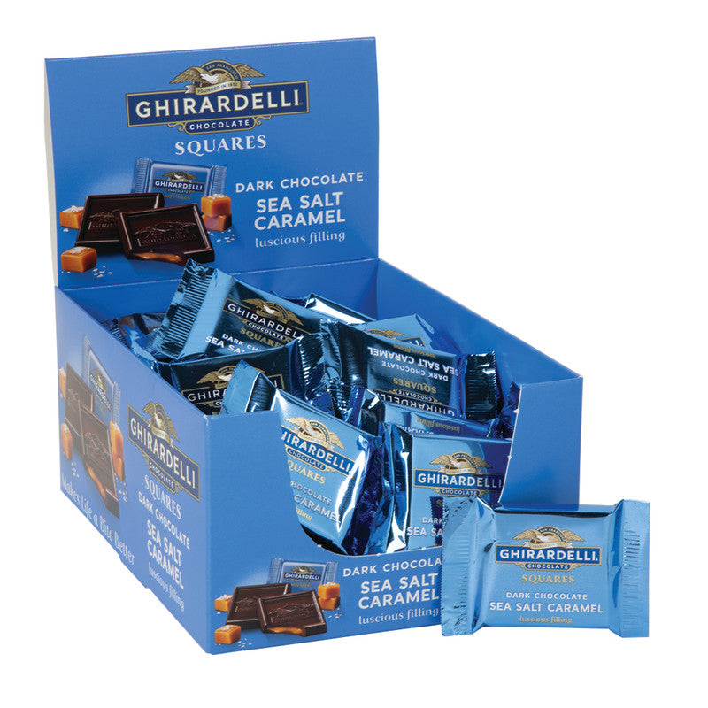 Wholesale Ghirardelli Dark Salted Caramel Bulk Squares 0.53 Oz 55 Ct- Bulk