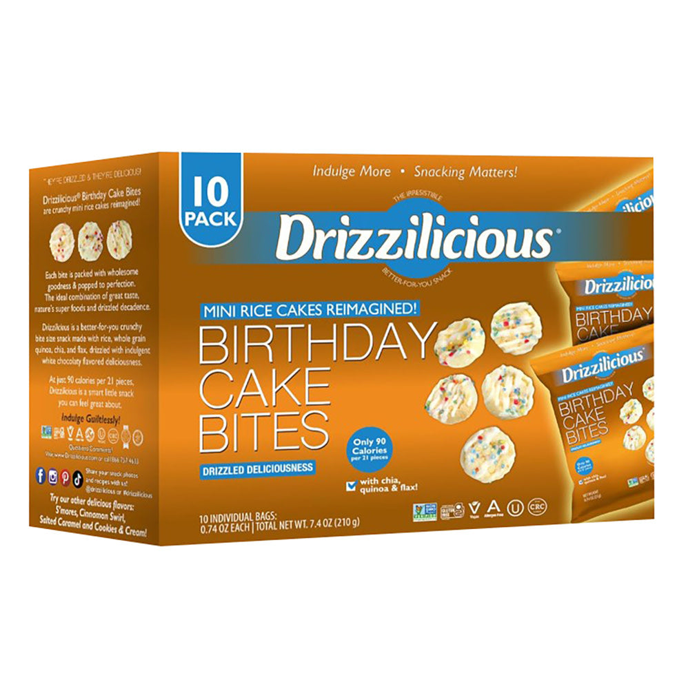 Drizzilicious Birthday Cake Drizzle Bite 7.4 Oz 10 Ct