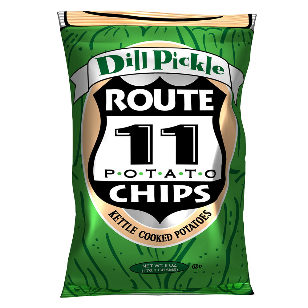 Wholesale Route 11 Dill Pickle Potato Chips 6 Oz Bag- Bulk