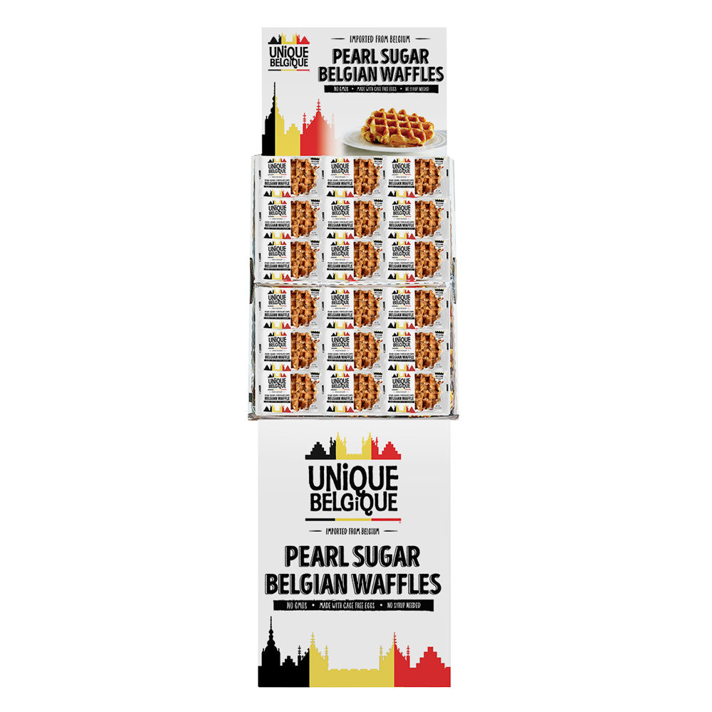 Wholesale Unique Belgique Pearl Sugar Chocolate Chip Belgian Waffles Shipper 3.2 Oz- Bulk