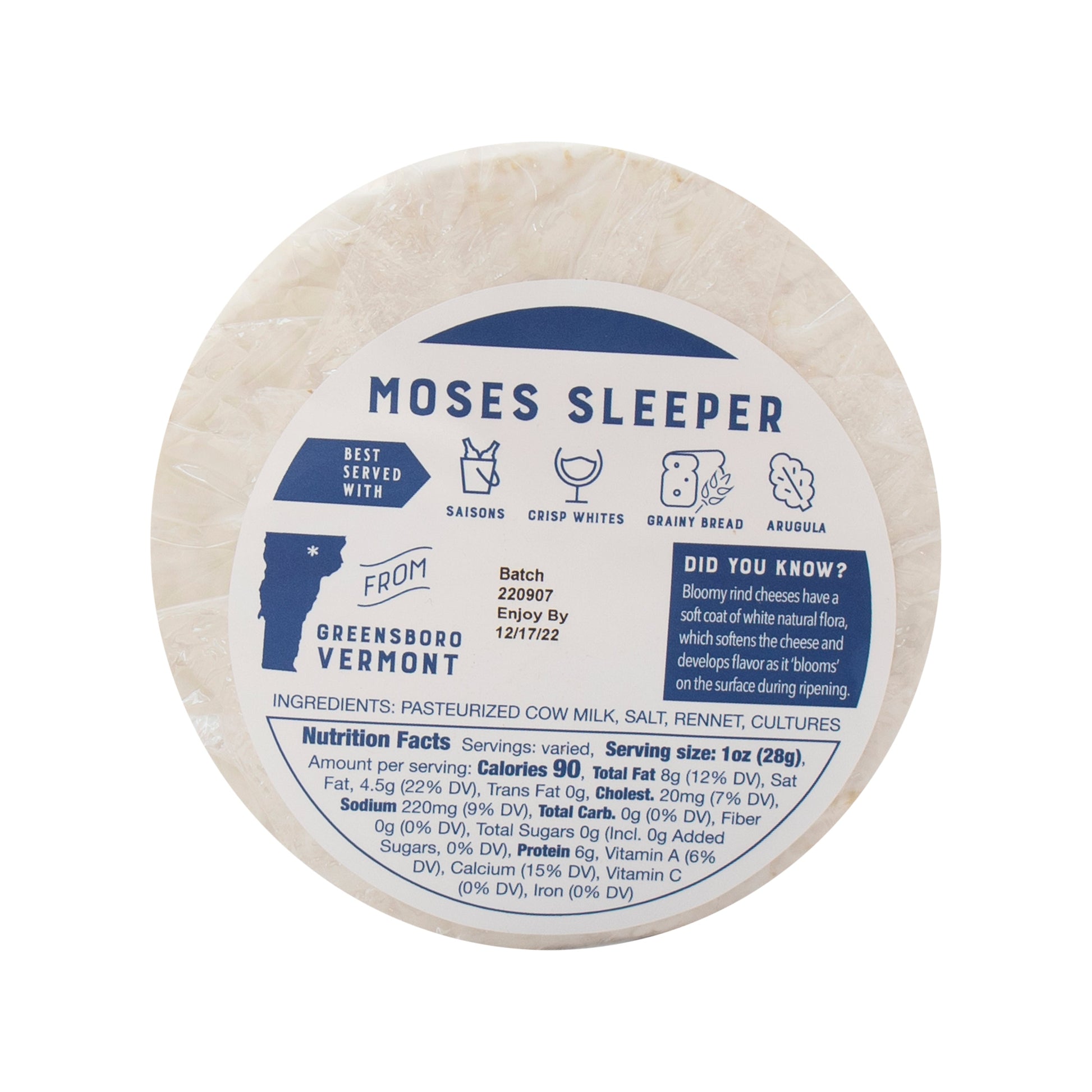 Wholesale Jasper Hill Farm Moses Sleeper Brie Cheese 1.25lb- Bulk