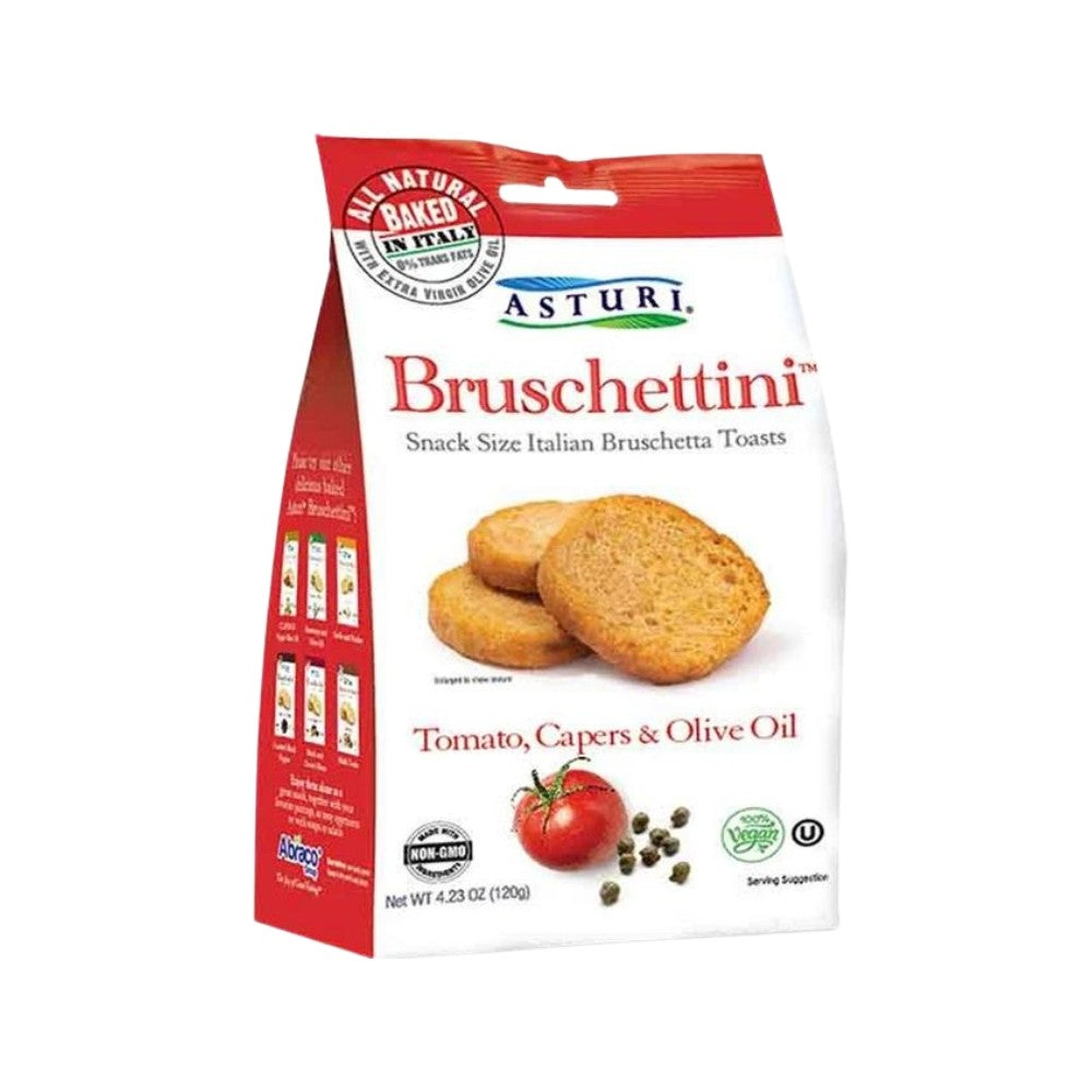 Wholesale Asturi Tomato/Caper & Olive Oil Bruschettini | 4.23 oz- Bulk