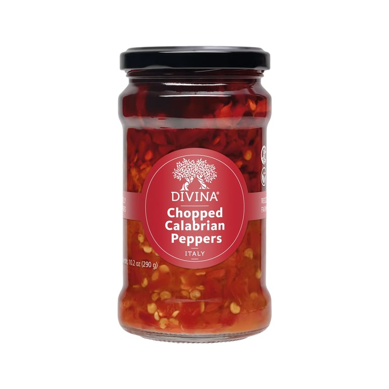 Wholesale Divina Chopped Calabrian Peppers- Bulk