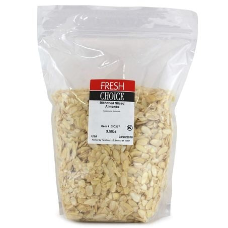 Wholesale Fresh Choice Case Sliced Blanched Almonds- Bulk