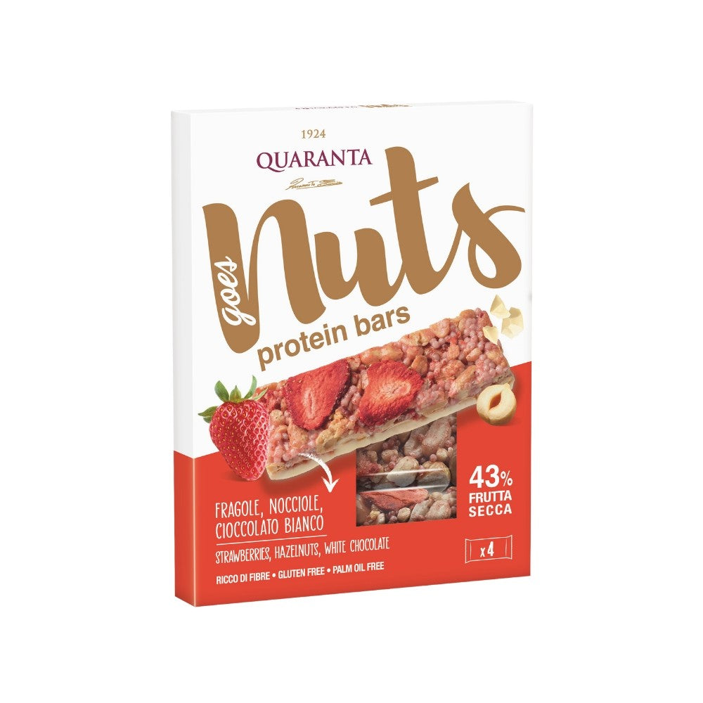 Wholesale Quaranta Hazelnut White Chocolate With Strawberries Bar | 4.23 oz- Bulk