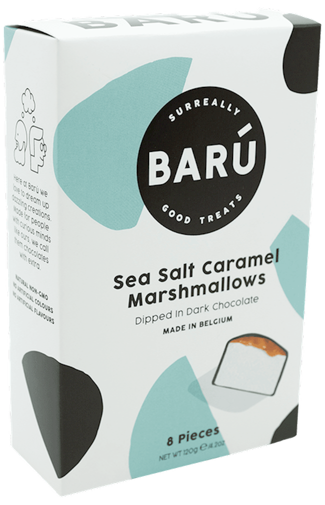 Wholesale Baru 8 Pc. Individually Wrapped Dark Chocolate Marshmallows/Sea Salt & Caramel 4.23 Oz- Bulk
