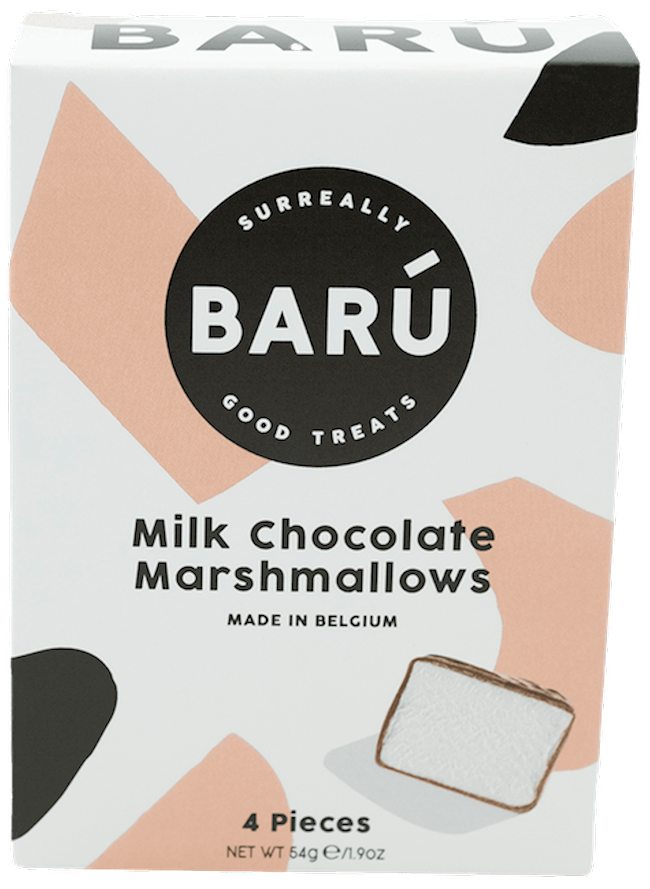 Wholesale Baru; Four Piece Individually Wrapped Marshmallows in Milk Chocolate 1.9 OZ- Bulk