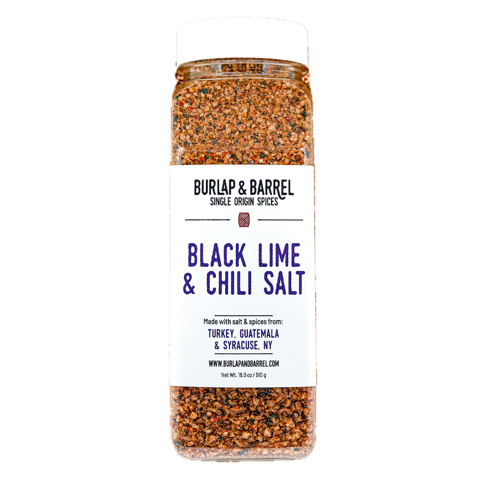 Wholesale Burlap & Barrel Ground Black Lime & Chili Salt 24oz- Bulk
