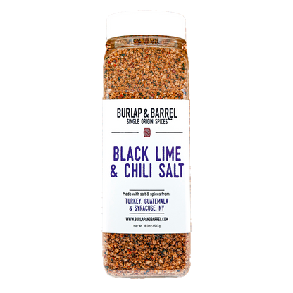 Wholesale Burlap & Barrel Ground Black Lime & Chili Salt 24oz- Bulk