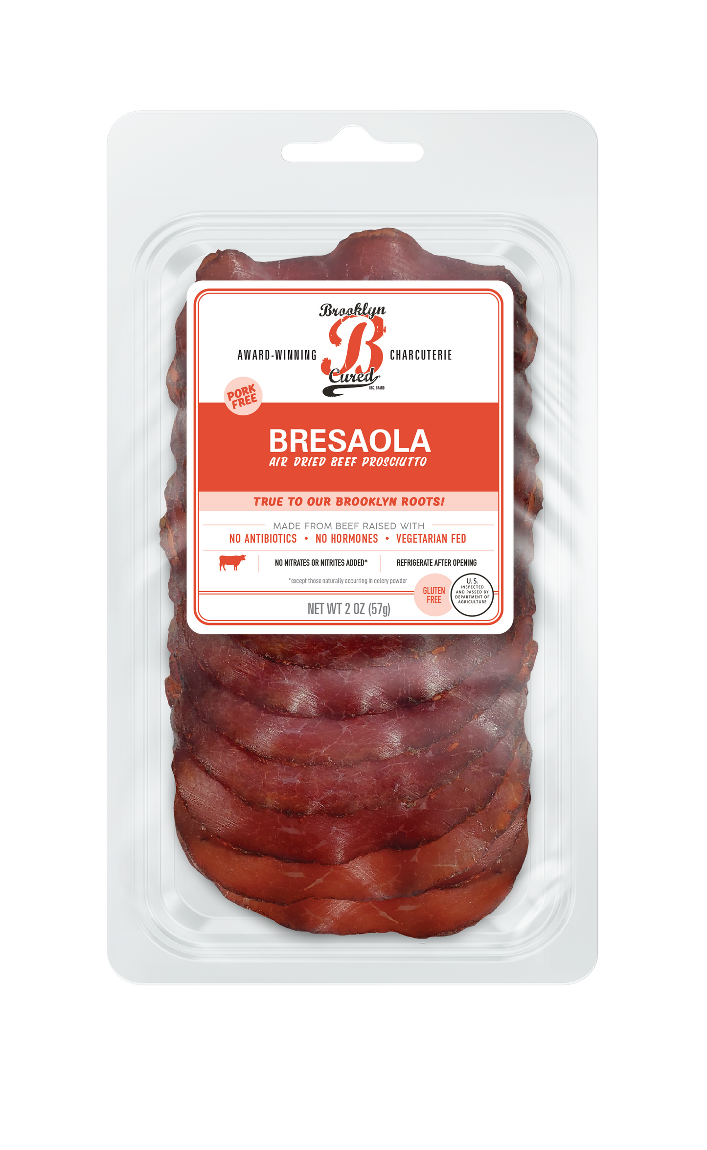 Wholesale Brooklyn Cured Presliced Bresaola Cured Beef with Herbs and Spices, 2 OZ- Bulk