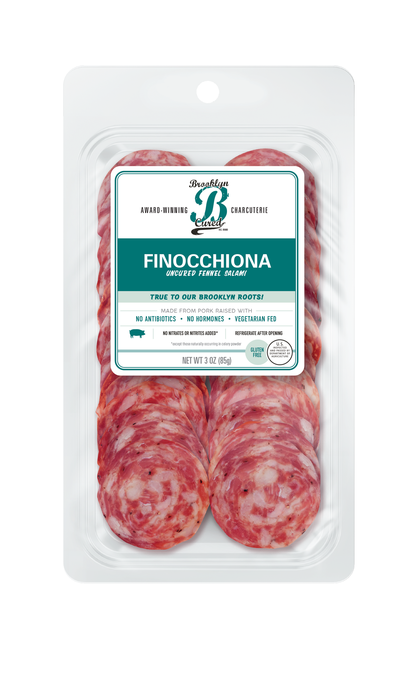 Wholesale Brooklyn Cured Presliced Finocchiona Salami with Fennel Pollen 3 OZ- Bulk