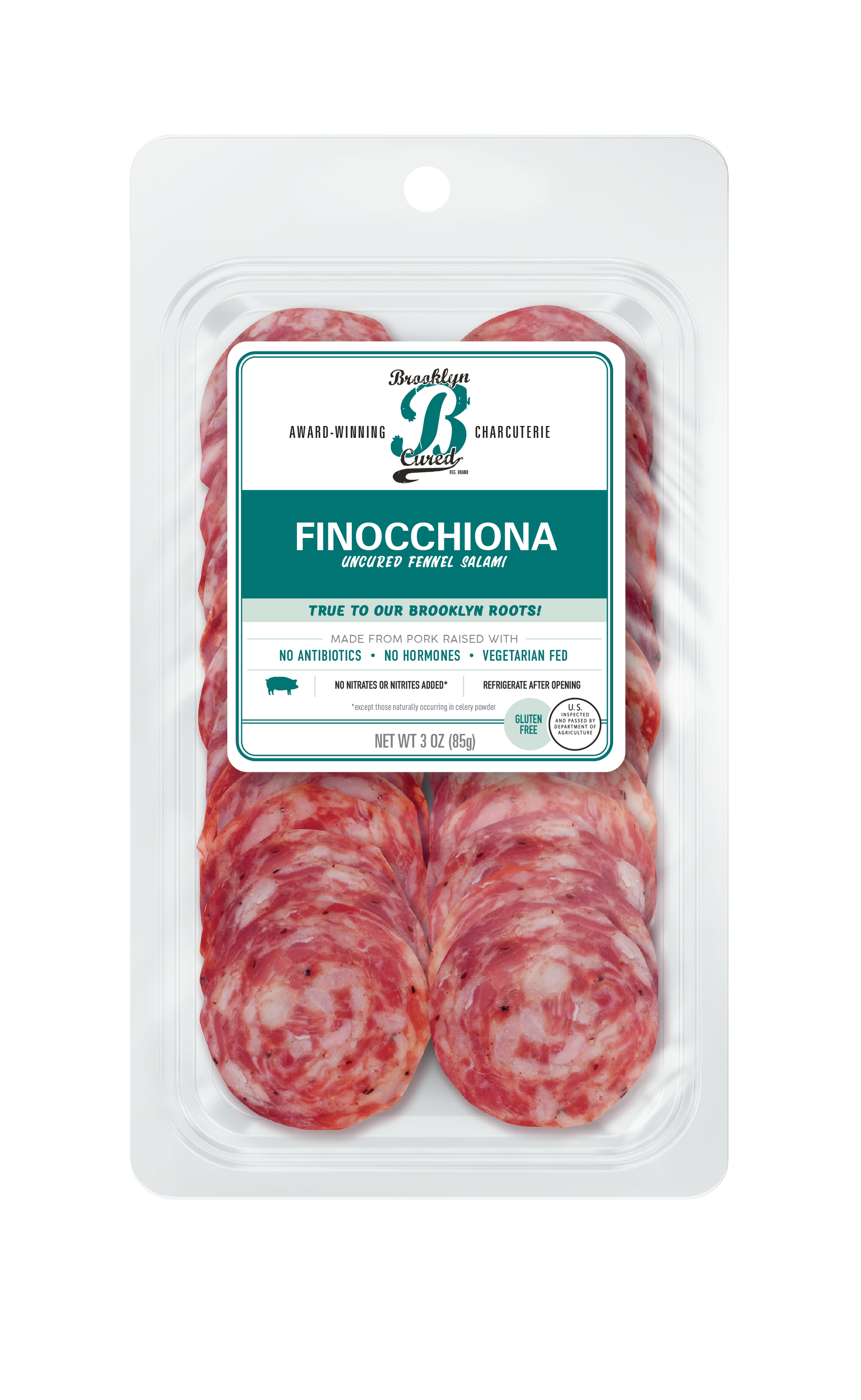 Wholesale Brooklyn Cured Presliced Finocchiona Salami with Fennel Pollen 3 OZ- Bulk