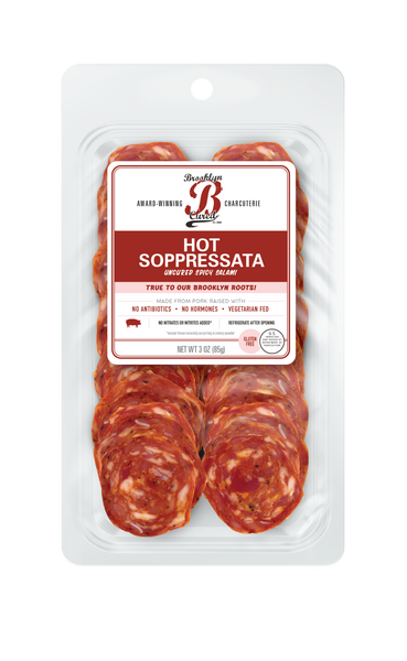 Wholesale Brooklyn Cured Pre-Sliced Hot Soppressata Dry Cured Salami 5 oz.- Bulk