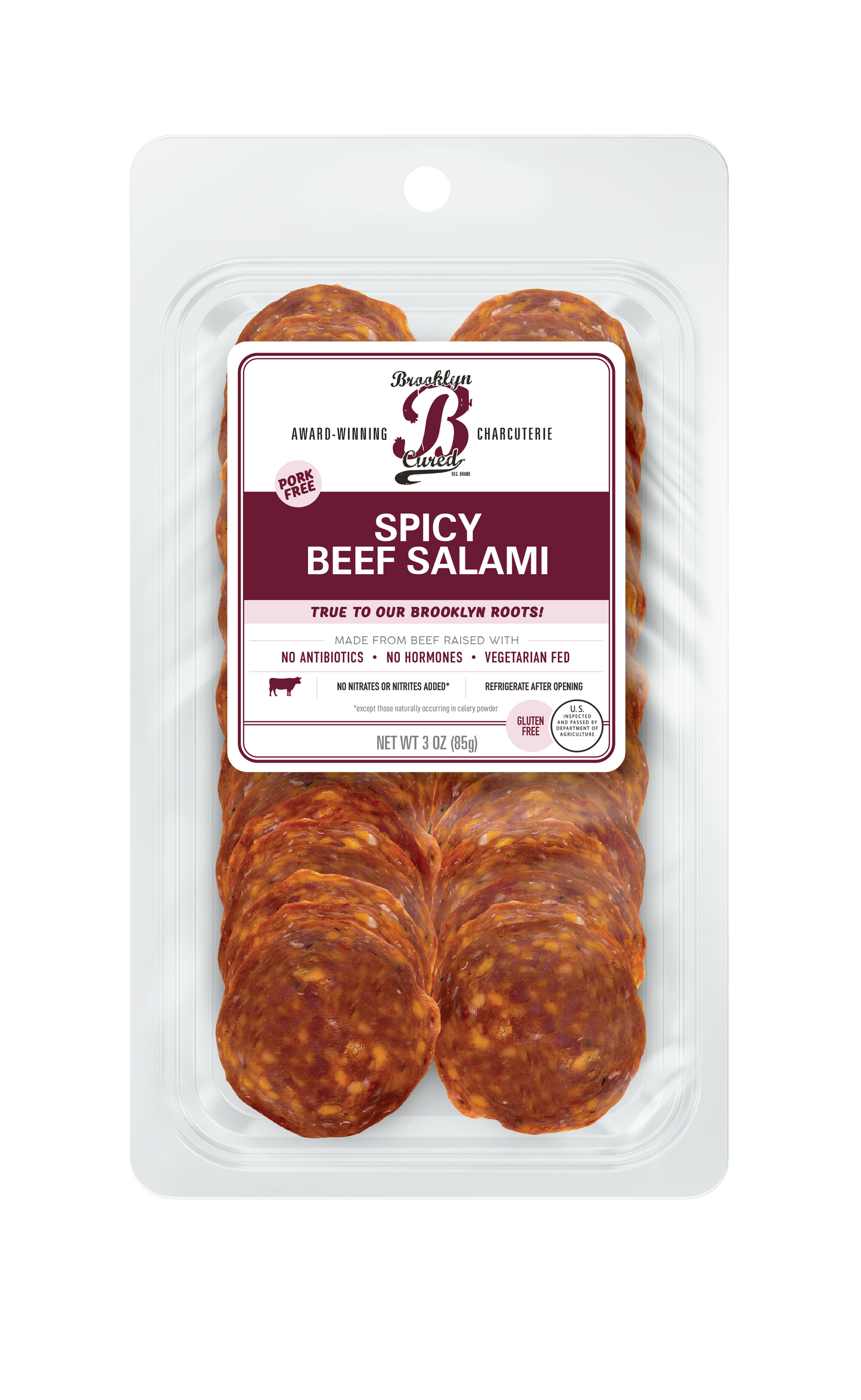 Wholesale Brooklyn Cured Presliced Spicy Beef Salami 3 OZ- Bulk