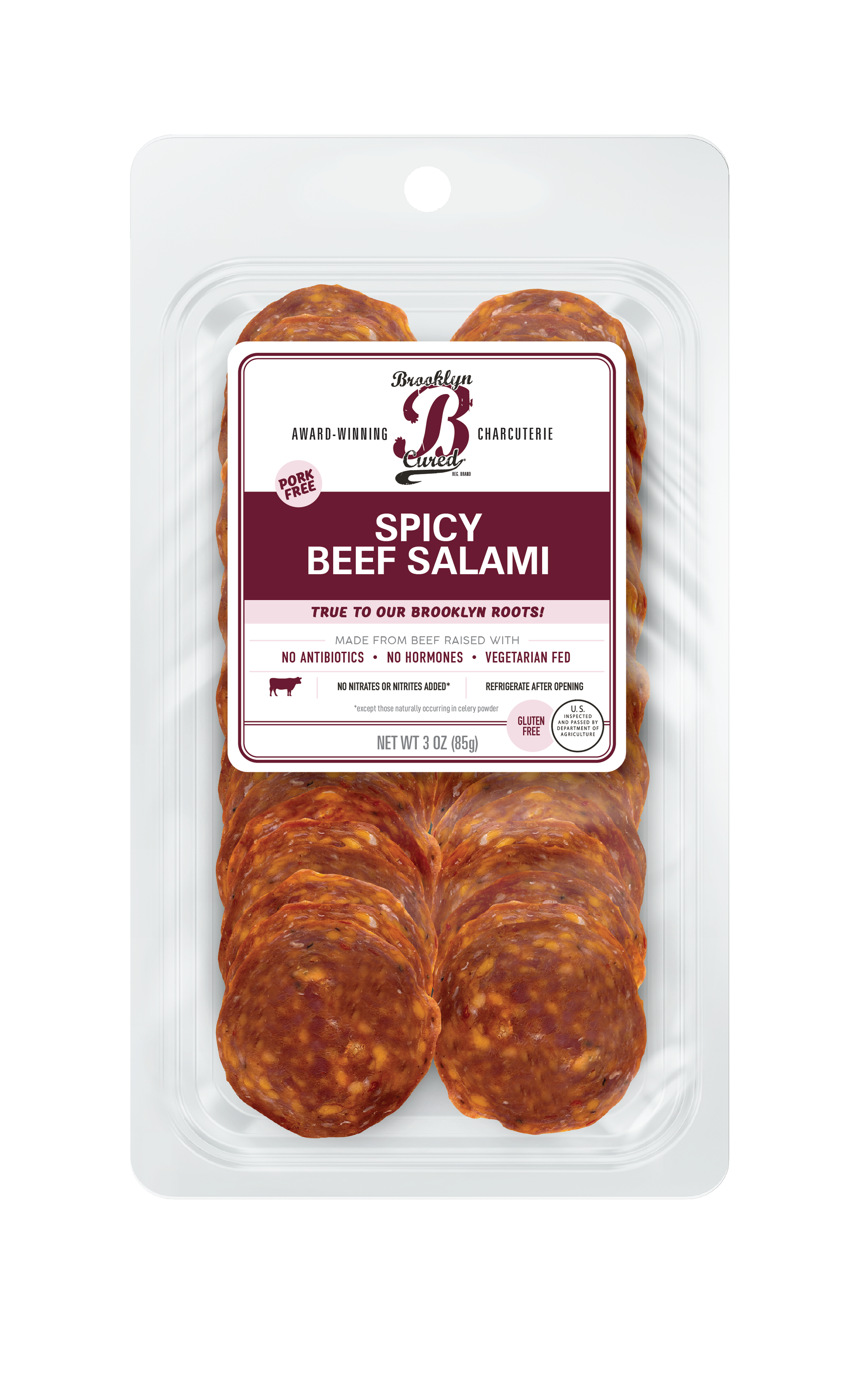 Wholesale Brooklyn Cured Presliced Spicy Beef Salami 3 OZ- Bulk
