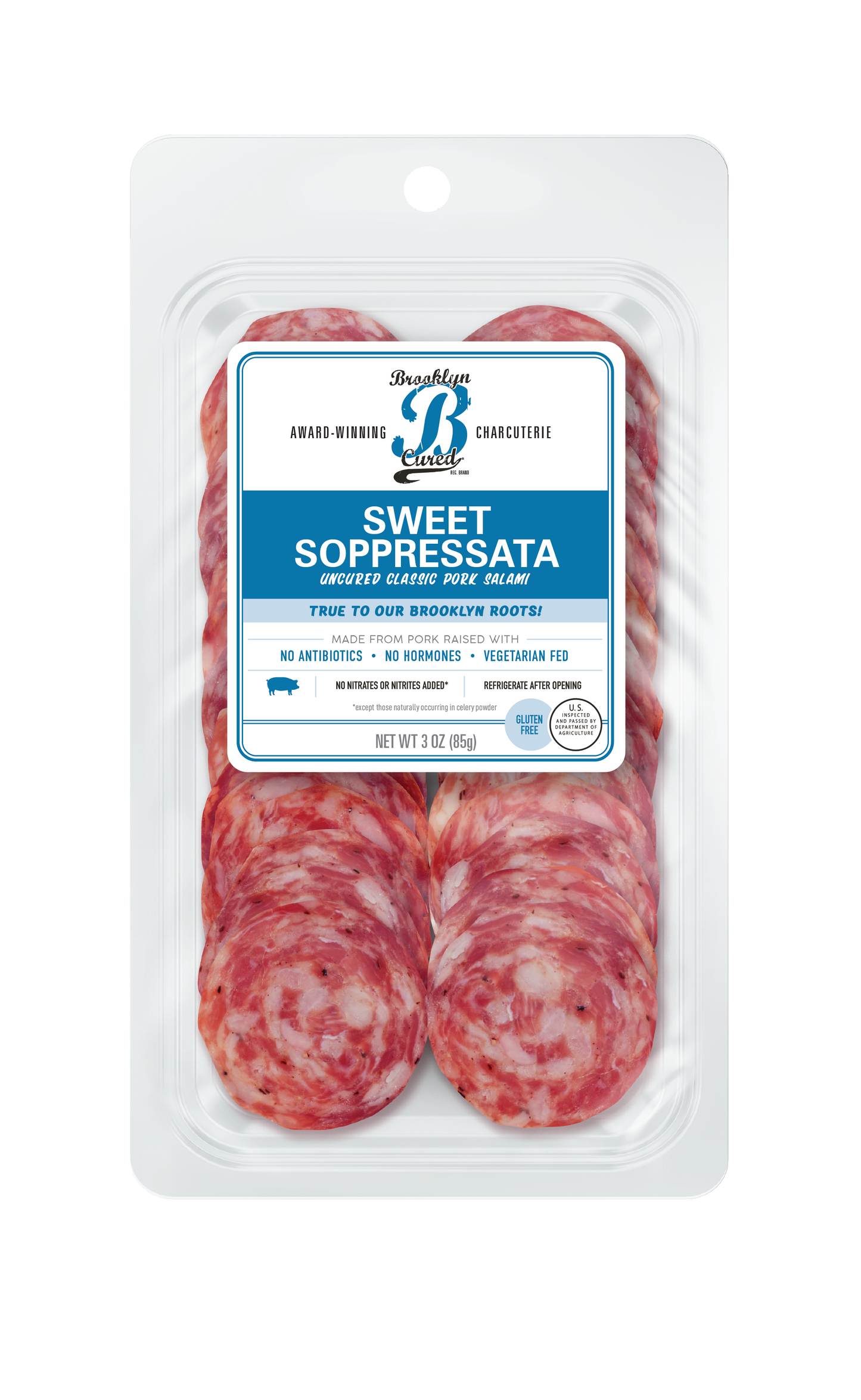 Wholesale Brooklyn Cured Pre-sliced Sweet Soppressata Salami, 3 OZ- Bulk