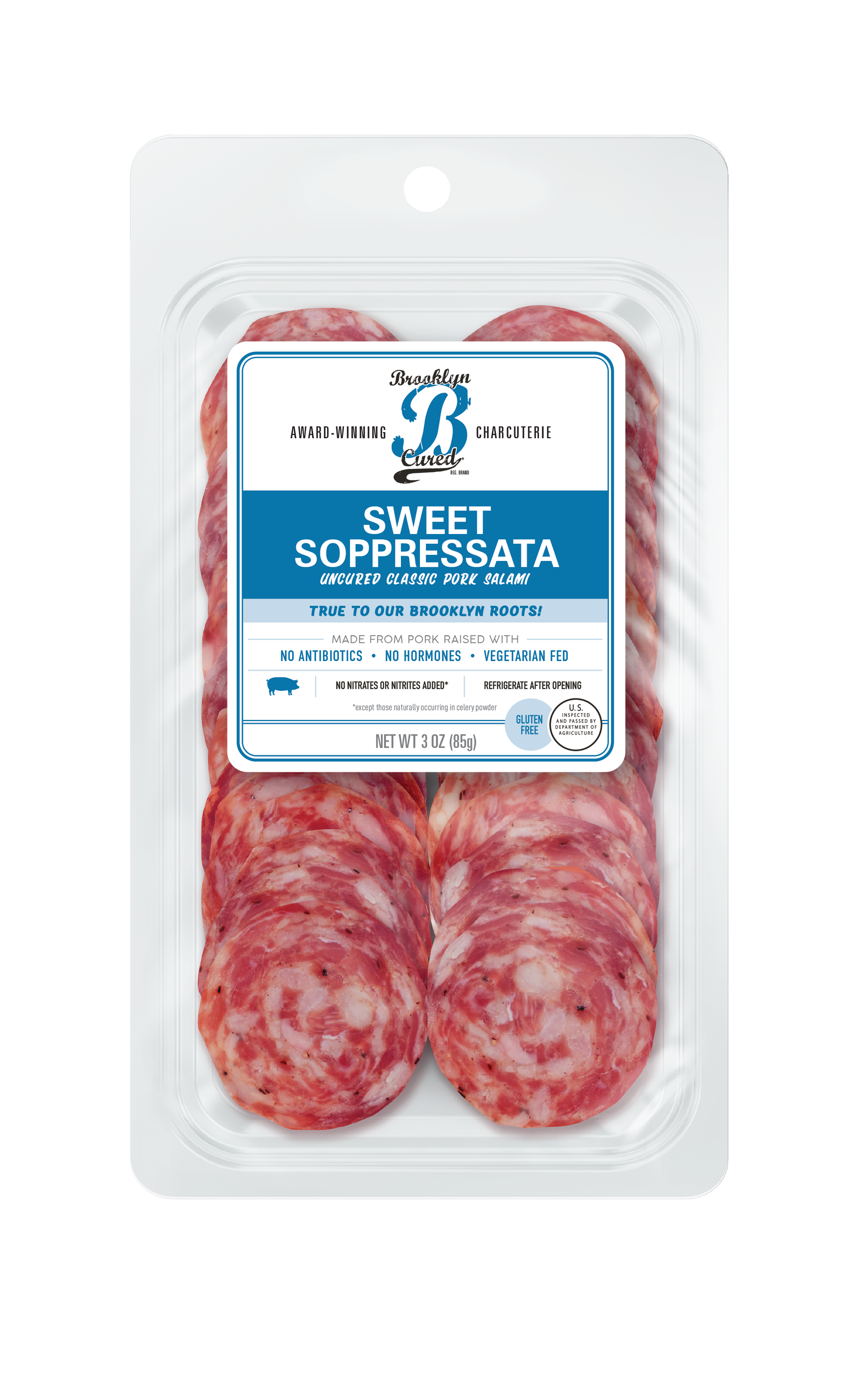 Wholesale Brooklyn Cured Pre-sliced Sweet Soppressata Salami, 3 OZ- Bulk