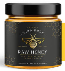 Wholesale BeeMax Raw Natural Flower Honey Jar Design #3 – 16 Oz- Bulk