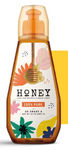 Wholesale BeeMax Raw Natural Flower Honey Squeeze Bottle Design #1 – 14 Oz- Bulk
