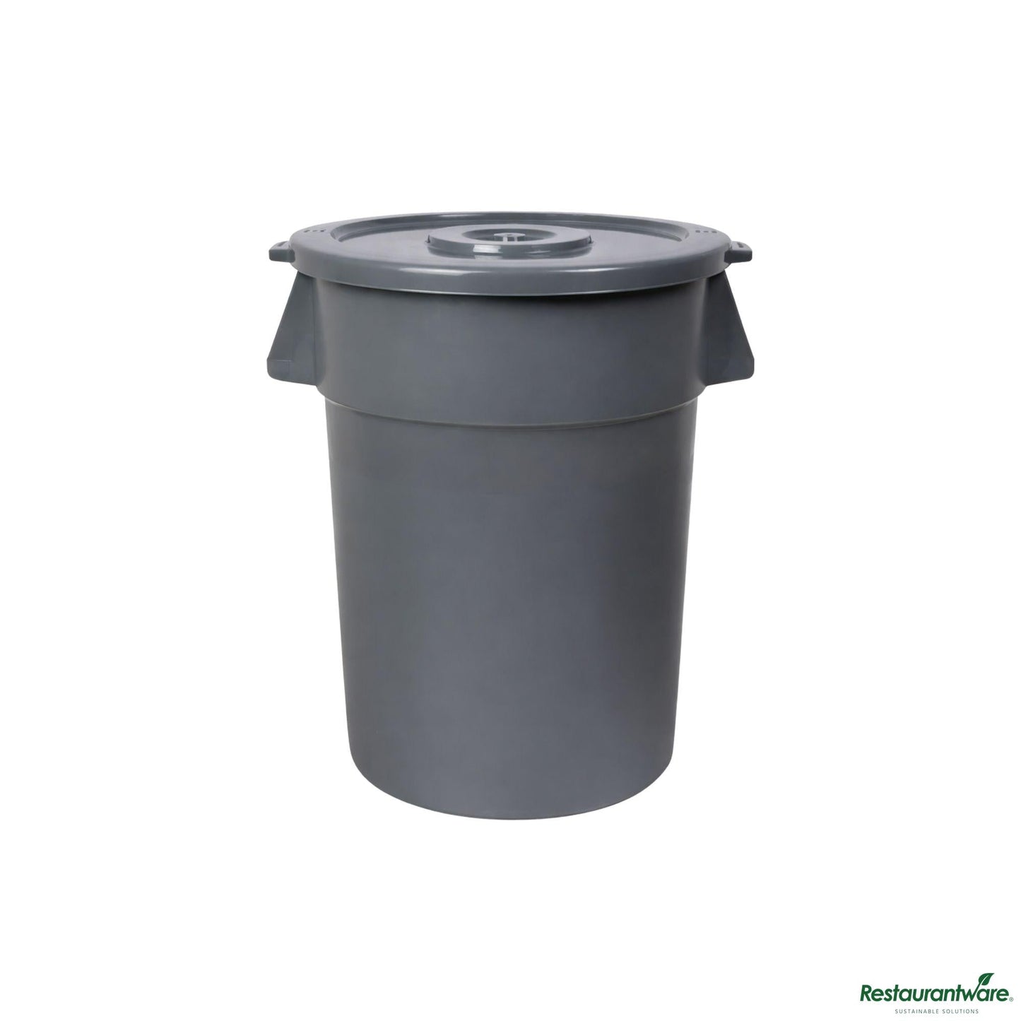 Wholesale Restaurantware Gray 44 Gal Plastic Trash Can and Lid - 27.6" X 23.8" X 31.1"- Bulk