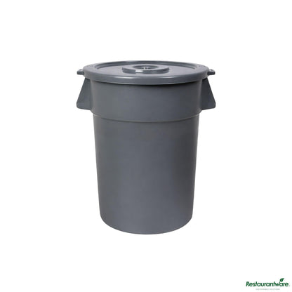 Wholesale Restaurantware Gray 44 Gal Plastic Trash Can and Lid - 27.6" X 23.8" X 31.1"- Bulk