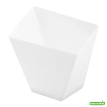 Wholesale Restaurantware Bundle: 100 2 Oz White Plastic Girata Dessert Dish and 100 Mini Forks- Bulk