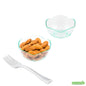Wholesale Restaurantware Bundle: 100 2 Oz Round Seagreen Plastic Le Fleur Cups and 100 Mini Forks- Bulk
