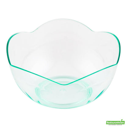 Wholesale Restaurantware Bundle: 100 2 Oz Round Seagreen Plastic Le Fleur Cups and 100 Mini Forks- Bulk