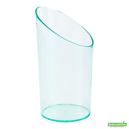 Wholesale Restaurantware Bundle: 100 3 Oz Seagreen Incline Shot Glasses and 100 Silver 4" Mini Spoons- Bulk