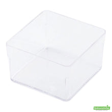 Wholesale Restaurantware 100 2 Oz Square Clear Plastic Short Quadrato Cups and 100 Silver Plastic 4" Mini Spoons- Bulk