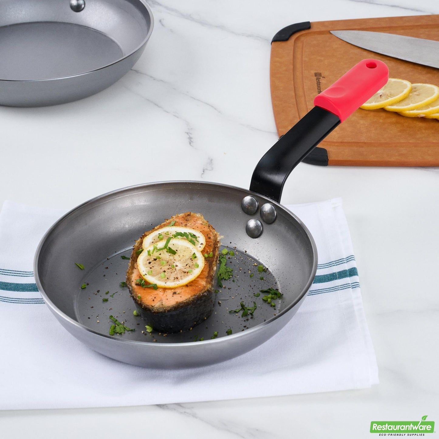 Wholesale Restaurantware Bundle: 6 Carbon Steel 8" Non-Stick Fry Pans and 6 Sleeves- Bulk