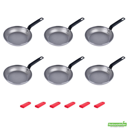 Wholesale Restaurantware Bundle: 6 Carbon Steel 8" Non-Stick Fry Pans and 6 Sleeves- Bulk