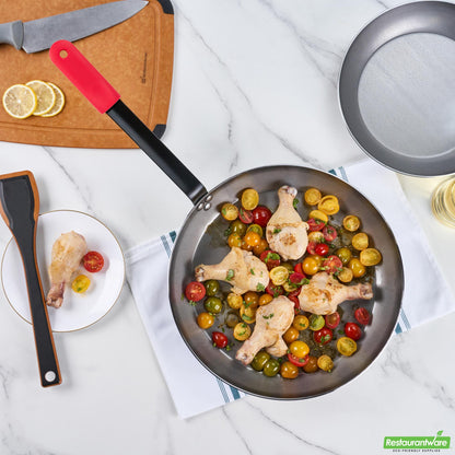 Wholesale Restaurantware Bundle: 1 Carbon Steel 14" Non-Stick Fry Pan and 1 Sleeve- Bulk