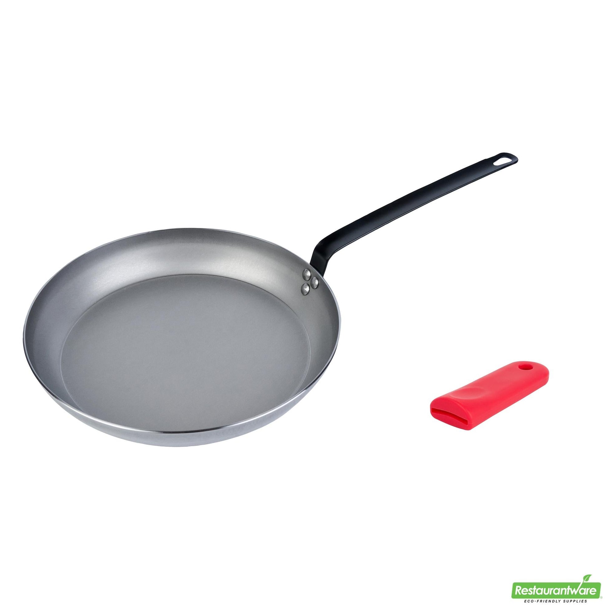 Wholesale Restaurantware Bundle: 1 Carbon Steel 14" Non-Stick Fry Pan and 1 Sleeve- Bulk