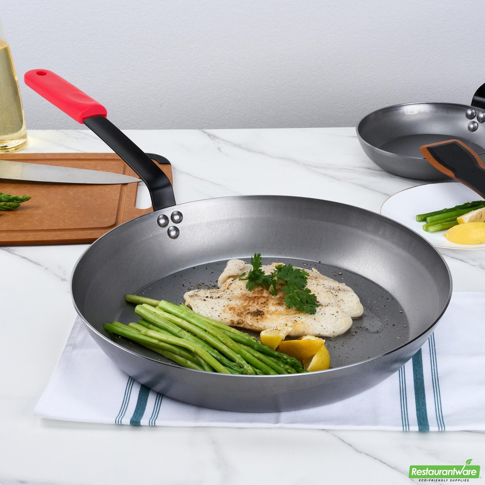 Wholesale Restaurantware Bundle: 1 Carbon Steel 16" Non-Stick Fry Pan and 1 Sleeve- Bulk