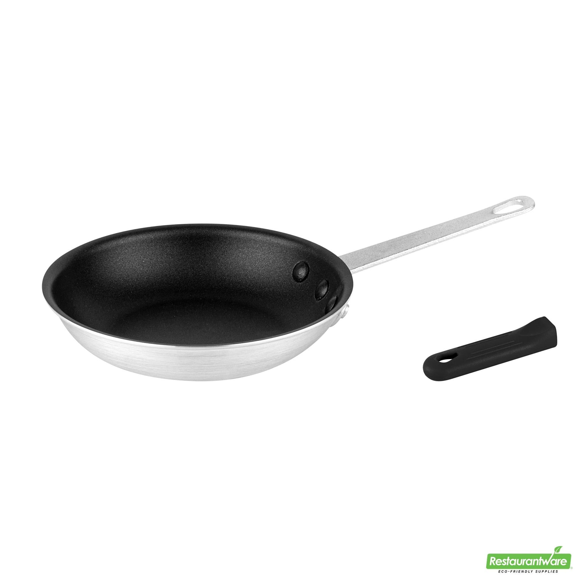 Wholesale Restaurantware Bundle: 1 Aluminum 8" Non-Stick Fry Pan and 1 Black Sleeve- Bulk