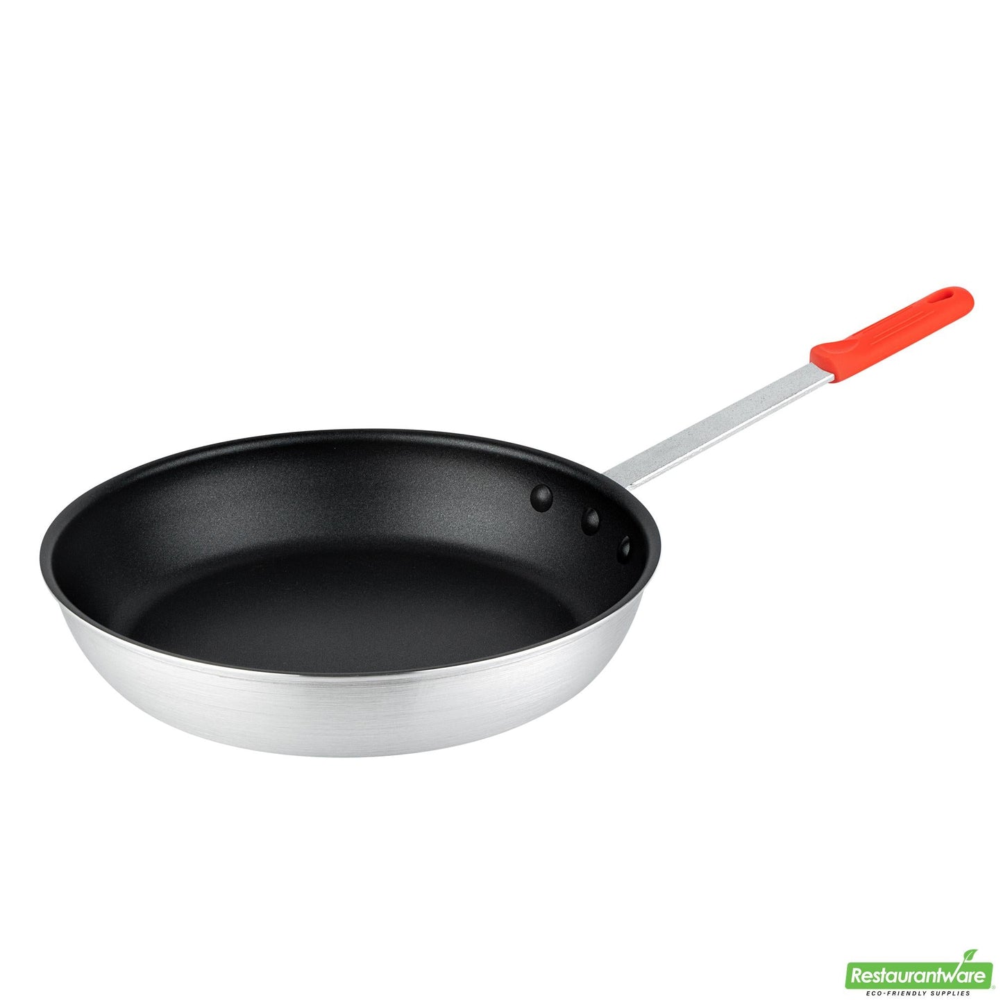 Wholesale Restaurantware Bundle: 6 Aluminum 12" Non-Stick Fry Pans and 6 Red Sleeves- Bulk