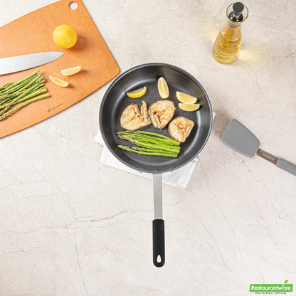 Wholesale Restaurantware Bundle: 1 Aluminum 12" Non-Stick Fry Pan and 1 Black Sleeve- Bulk