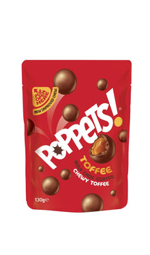 Wholesale Poppets Milk Chocolate Chewy Toffee Pouch 4.6oz (130g)- Bulk
