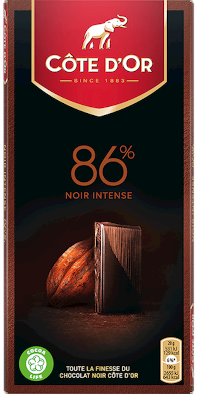 Wholesale Cote D'or Tablet Noir de Noir (Dark) Intense 86 Percent Cacao 3.5 OZ- Bulk