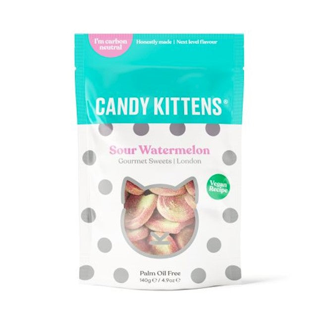 Wholesale Candy Kittens Sour Watermelon 140 Grams / 4.9 Ounces Pouches in Display Case of 10 4.9 OZ- Bulk