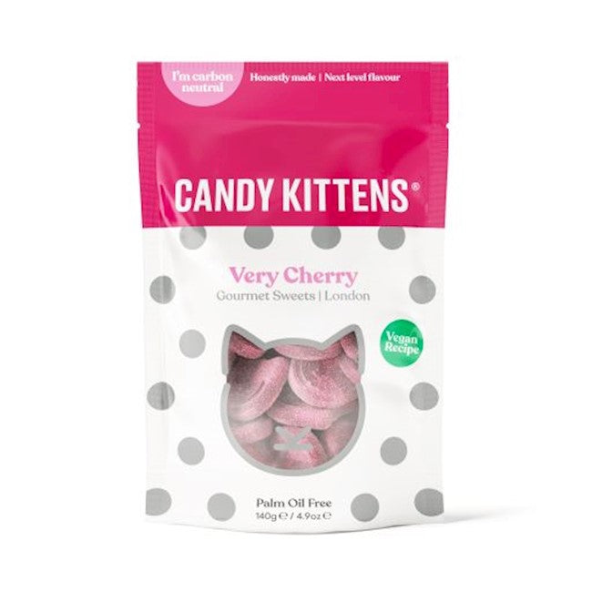 Wholesale Candy Kittens Very Cherry, 140 grams / 4.9 ounces Pouches in display case of 10 4.9 OZ- Bulk